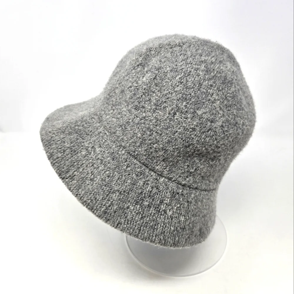 VINTAGE J. CREW GREY WOOL BLEND BUCKET HAT CAP WOMEN OS WINTER COZY PREPPY